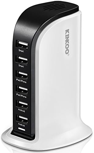 Multiple USB Charger, Kinkoo 40W 6 Port High Speed USB Charging Station for multiple devices, Multi Port USB Charger(White)