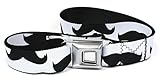 Buckle-Down Black on White Mustaches Seatbelt Belt