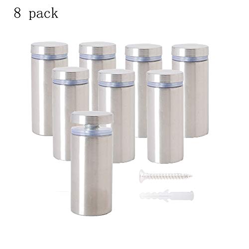 Osring 1 x 3-1/5 Inch Sign Standoff Screws Hardware, Stainless Steel Wall Standoffs Mounting Acrylic Board, Glass Panel and Plexiglass Picture, 8 Pack - Thumbnail 6