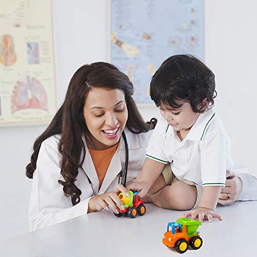 LUKAT Friction Powered Cars Construction Vehicles Push and Go Truck Toys for Boys Baby Toddlers Gifts
