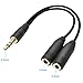 SaiTech IT 10 Pack Audio Stereo Y Splitter Cable - 3.5mm Male to 2 Port 3.5mm Female for Earphone, Headset Splitter Adapter - Black