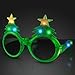 Glitter Christmas Tree Light Up Flashing LED Sunglasses