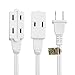 [UL Listed] Cable Matters 2-Pack 16 AWG 2 Prong Extension Cord 10 ft, 13A 3-Outlet Extension Cords with Tamper Guard, 13 Amp, 1625 Watts, White