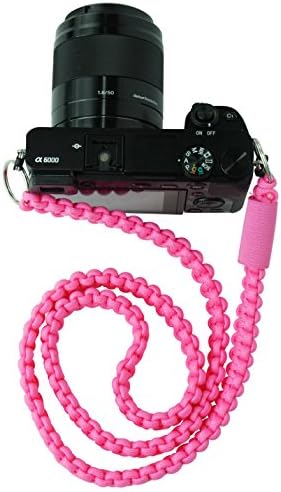 FOWI Camera Neck Strap for DSLR SLR Mirrorless Cameras and Camcorders - 330lb Paracord - Universal Fit - 37" (Hot Pink)