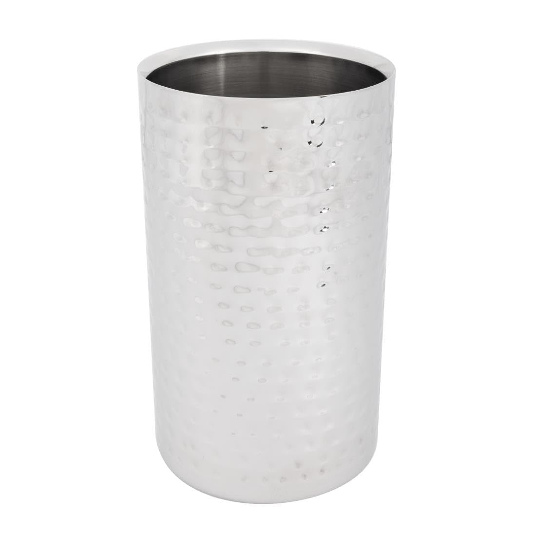 Olympia Hammered Double Wall Wine Cooler - Stainless Steel Ice Bucket for Champagne, Beer, Cold Drinks, Party, Bar FU284