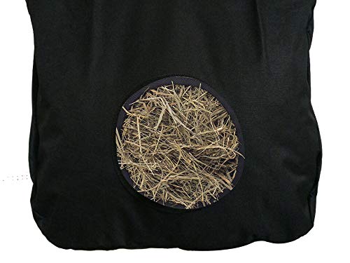 NRTFE Slow Feed Horse Hay Bag Pouch with D Rings Canvas Tote for Horses Goats Alpacas,29" Large Bag