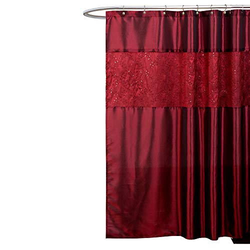 Lush Decor Maria Shower Curtain Fabric Shimmery Solid Color Design