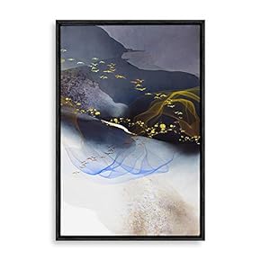 SIGNFORD Framed Canvas Home Artwork Decoration Golden Abstract...