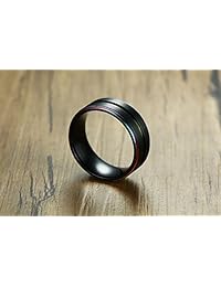 XUANPAI - Anillos para parejas de acero inoxidable con grabado personalizado de 0.315 in en dos tonos, con incrustaciones de arcoíris