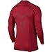 Nike Nike Pro Combat Hyperwarm Dri-FIT Max Fitted Crew - Long Sleeve - Mens Gym Red/Black/Black, L