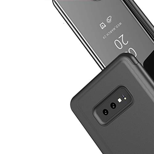 LyweyLeather Case Cover for Samsung Galaxy S10E | Mirror Plating Auto Sleep Wake Flip Skinny