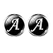 letters A cufflinks Glass Gem French Cuff Dress Cufflinks for Men