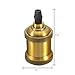 Vintage E26 Lamp Socket, Industrial Edison Retro Pendant Lamp Holder, 600℃ Heat Resistant Ceramics Light Socket for DIY Lighting, 3 Packs (Black Color)