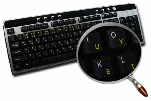 COLEMAK STICKER FOR KEYBOARD WITH YELLOW LETTERING TRANSPARENT BACKGROUND