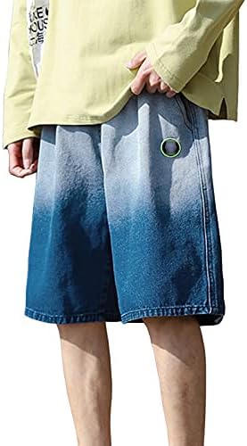 Men Gradient Denim Shorts, Summer Loose 