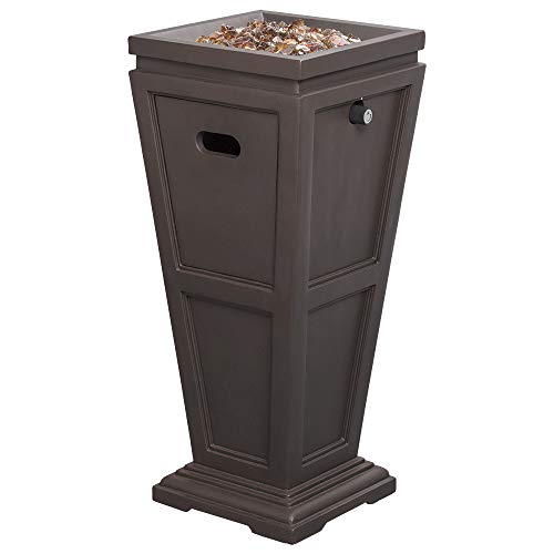 Endless Summer GLT1332B LP Gas Fireplace, Brown Outdoor Fire Column, 28