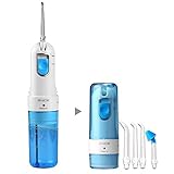 2NICE Portable Water Flosser Oral Irrigator with Nasal Wash Function of 2 Modes IPX6 Waterproof Rechargeable by USB Charger (Blue)