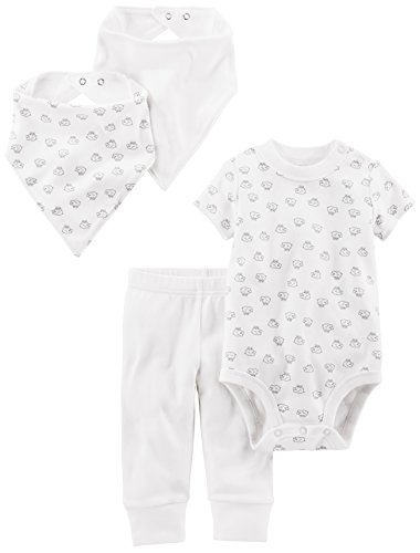Simple Joys by Carter's unisex-baby 4-piece Bodysuit, Pant, and Bibs Set