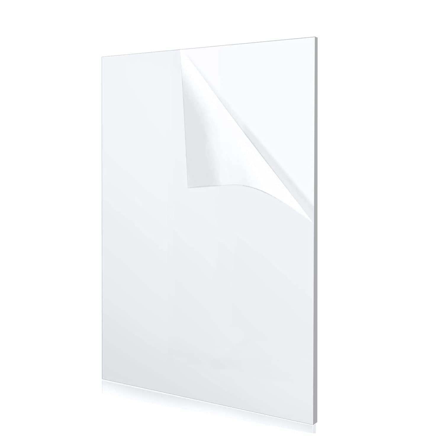 TSKDKIT A2 Clear Acrylic Sheet 4.5mm Large Acrylic Board A2 Plastic Sheet Board 59 x 42cm Plastic Panel Sheets for Craft DIY, Painting, Shelve etc