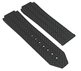 24MM RUBBER DIVER BAND TIRE STRAP FOR HUBLOT H BIG BANG CERAMIC CHRONO BLACK