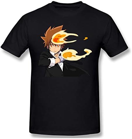 Tondgs Sawada-Tsunayoshi Mens Popular Short Sleeved T-Shirt Black