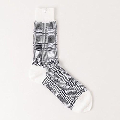 Amazon ビューティ ユース ユナイテッドアローズ メンズ Beauty Youth By カラー チェック ソックス Navy フリー ビジネスソックス 通販