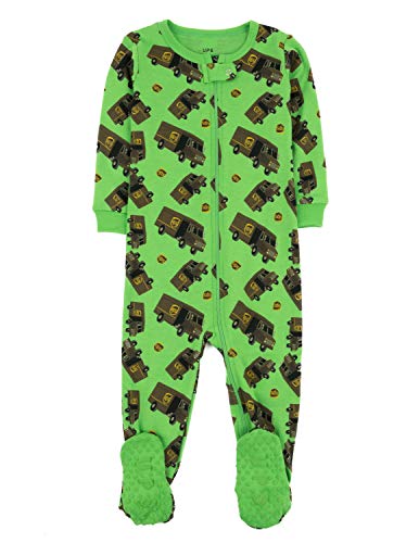 Leveret UPS Truck Baby Girls Boys Footed Pajamas Sleeper 100% Cotton Kids & Toddler Pjs (6 Months-5 Toddler)