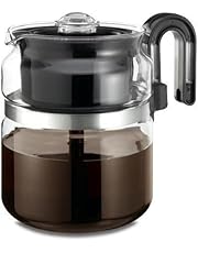 Coffee Maker Pot Medelco 8 Cup Glass Stovetop Stove Top Tea Machine Percolator