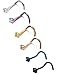 18-20G 6Pcs Stainless Steel Screw Stud Nose Ring CZ Stud Nose Piercing Body Jewelry for Mens Womens