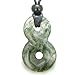 Infinity Magic Powers Knot Lucky Charm Good Luck Amulet Moss Agate Necklace