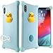 Bone iPhone Xs Max Case, Drop Protection Air Cushion Silicone Case with Ring Holder Cute Animal Cartoon Girls Women Design for iPhone Xs Max 2018, Phone Bubble Series - Patti Duck (Blue)