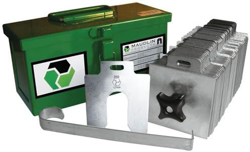 MAUDLIN PRODUCTS Slotted Shims Set - Length: 5" Slot: 1-5/8" Width: 5" Thickness: Series: 300 Series Package Qty: 130