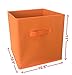 Sodynee Foldable Cloth Storage Cube Basket Bins Organizer Containers Drawers, 6 Pack, Orange