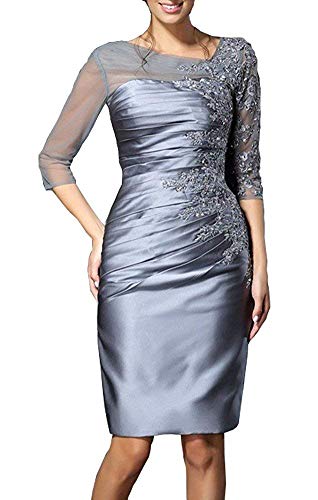 grey mother of the bride dresses knee length