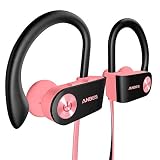 Bluetooth Headphones, Anbes Wireless Earbuds, IPX7 Waterproof Sports Earphones with Ear Hooks & Mic, HD Stereo in-Ear Headphones Gym Running Workout, 8 Hours Battery Noise Canceling Headsets