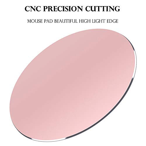 ProElife Premium Aluminum Metal Mouse Pad Mice Mat 8.66-inch Mousepad Non-Slip (Round, Rose Gold)