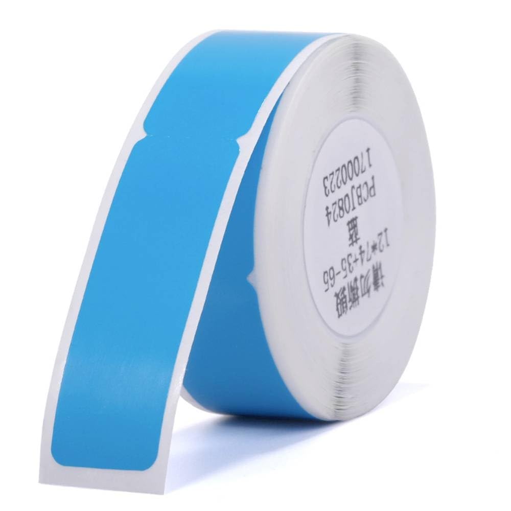 Label Maker Tape for NIIMBOT D11/D110/D101, Cable Label Sticker, Waterproof Tear Proof Thermal Paper 0.5"x4.3" (12.5x74mm),65 Per Roll(Blue) — image 1