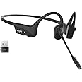 SHOKZ OpenComm2 UC - Bone Conduction Bluetooth Stereo Computer Headset with Boom Mic - USB-A Compatible with PC and Mac - Zoom Certified - with Bookmark,Black (C110)