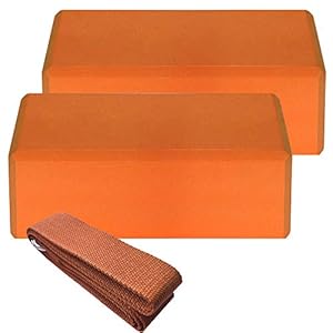 Lixada Yoga Blocks 2pcs EVA Yoga Brick with Cotton Yoga Strap Pilates Blocks for Yoga Pilates Meditation Exercise