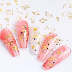12 Sheets Gold Nail Art Stickers Decals,Nail