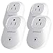 WiFi Smart Plug Compatible With Alexa, Google Home and Homemate ,Voice Control, App Remote Control, Timer, No Hub Needed,FCC and ETL Complied,4 Pack