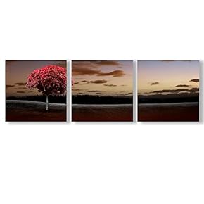 Canvas Wall Art Abstract Cloud Tree Pictures Home Wall Decorations for Bedroom Living Room Oil Paintings Canvas Prints Framed - 12"x12"x3 Panels
