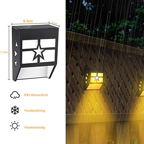 Solarlampen für Außen, Gartenbeleuchtung Soalrbeleuchtung für Außen, Wandleuchte Wandlampe LED Solarleuchte Außenleuchte… – Bild 4