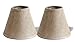 Urbanest Pure Linen Chandelier Lamp Shades, 6-inch, Hardback Clip On, Oatmeal(set of 2)