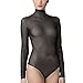 YiZYiF Women's Mesh Turtleneck Bodysuit Leotard Blouse Top Body Stocking