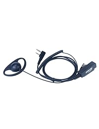 KEYBLU - Auriculares de diadema en forma de D con gran PTT para radio Walkie Talkie de 2 pines