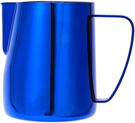 Coffee Stencils - Stainless Steel Titanium Blue Frothing Jug Espresso Coffee Pitcher Steam Froth Milk - Designer Steel Arts Words Alphabet Stainless Happy Crafts Wood Face Coffee Tem
