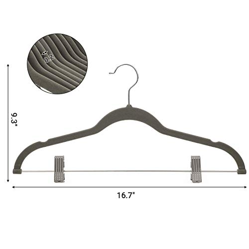 image for SONGMICS 30-Pack Pants Hangers, 16.7 Inch Velvet Trousers Hangers, wit