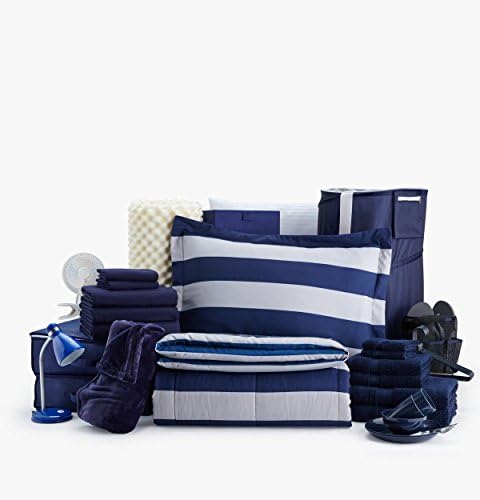 54pc The Good Life Set - Twin XL College Room Dorm Room Bedding (Varsity Blue)