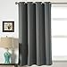 Sleep Well Curtains Blackout Toxic Free Energy Smart Thermal Insulated,52 W X 63 L Inch,Grommet Top,Set of 2 Panels with Bonus Tie Back(Charcoal Grey)